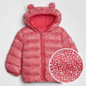 Gap Girls 0 6 Month Red Floral Down Fill Coat